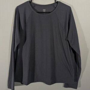 TITLE NINE GRAY LONG SLEEVE CREWNECK ATHLETIC ACTIVEWEAR TOP- WOMEN'S LARGE
